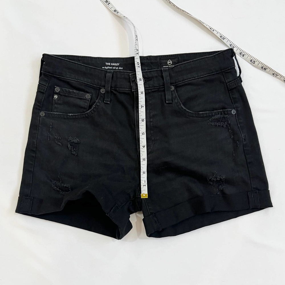 AG Adriano Goldschmied The Hailey Ex Boyfriend Roll Up Jean Short Black Size 26 - Picture 7 of 9